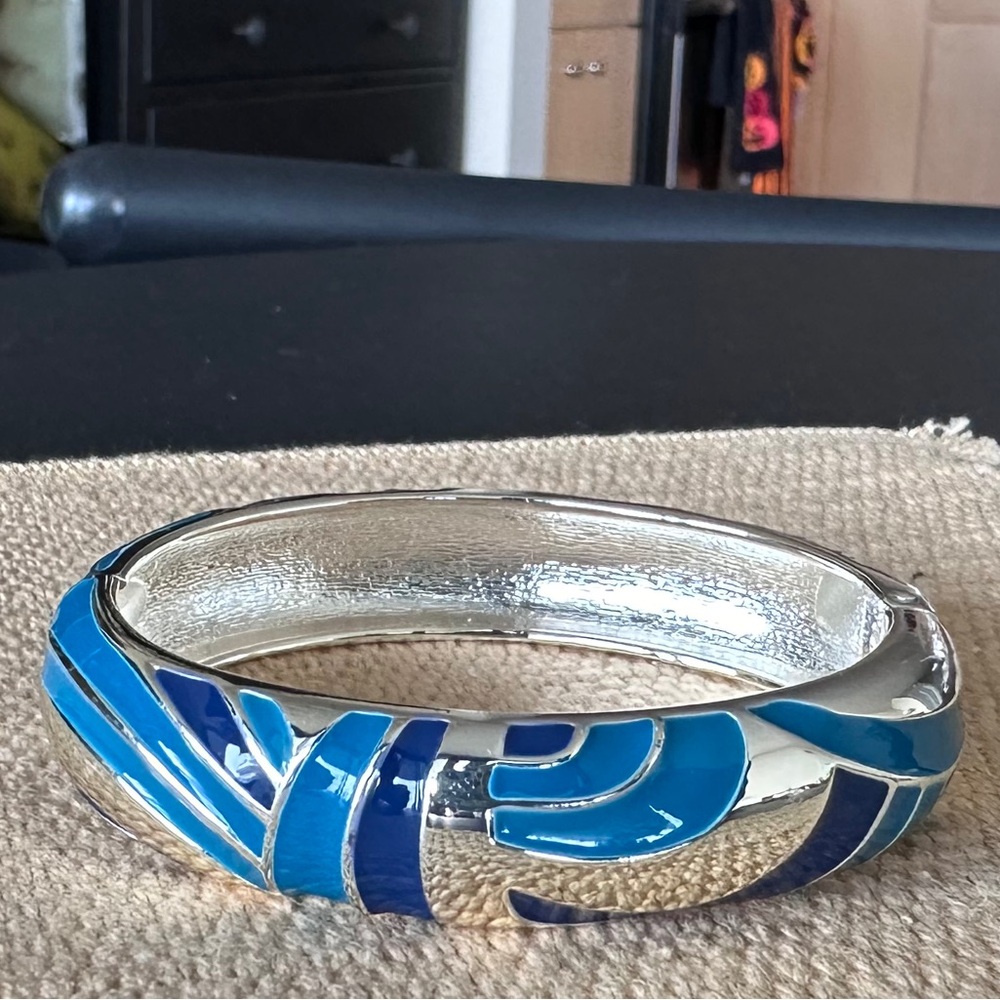 Apt 9 Enamel Bangle Boho Bracelet Blue & Silver